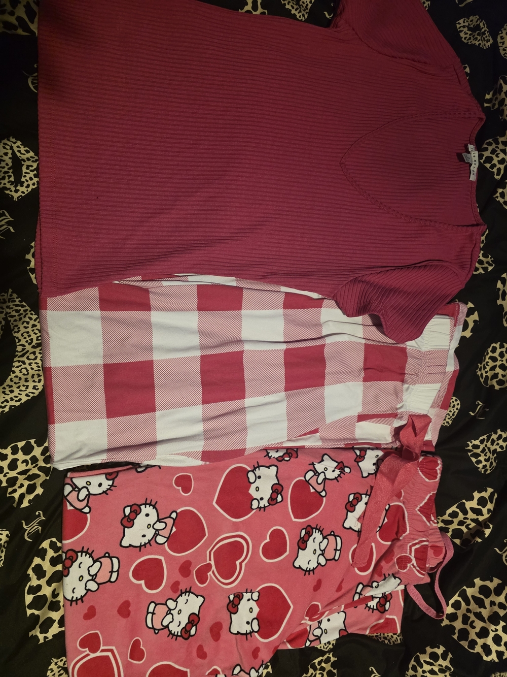 Sanrio Hello Kitty Pink and White Mixed-Print Pajama Set